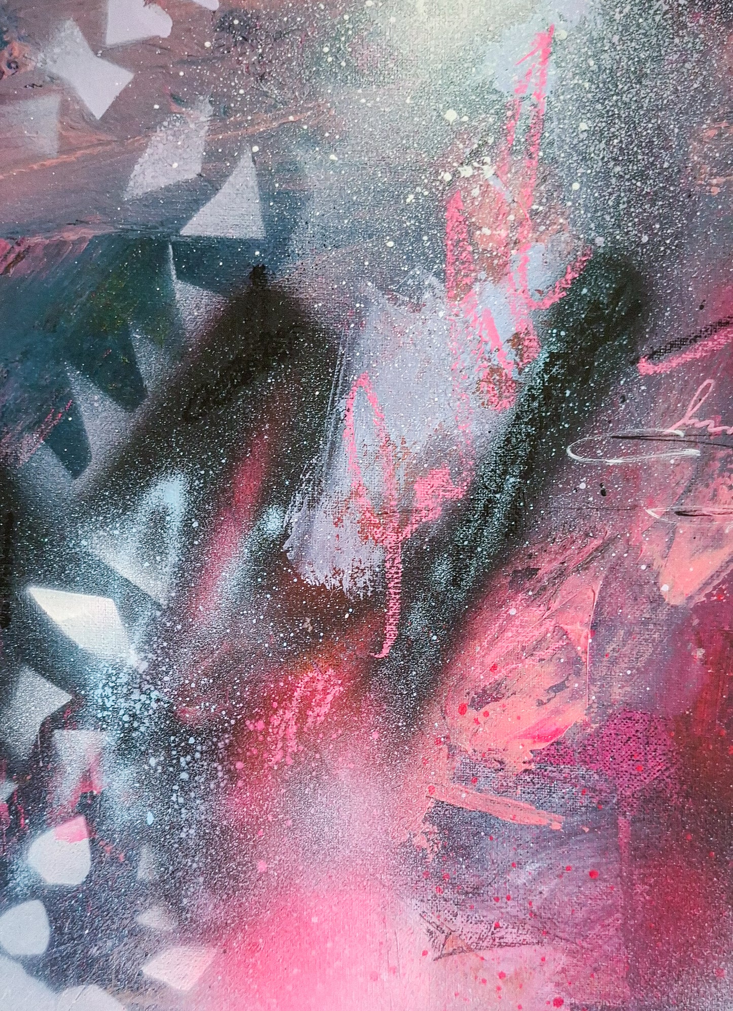 Pink Forever 1; Mixed Media on Canvas