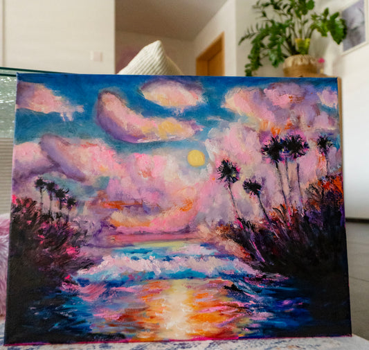 Miami Palms; Oil on Canvas