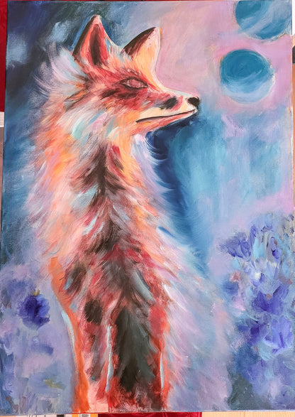 Fox; Mixed Media on Canvas
