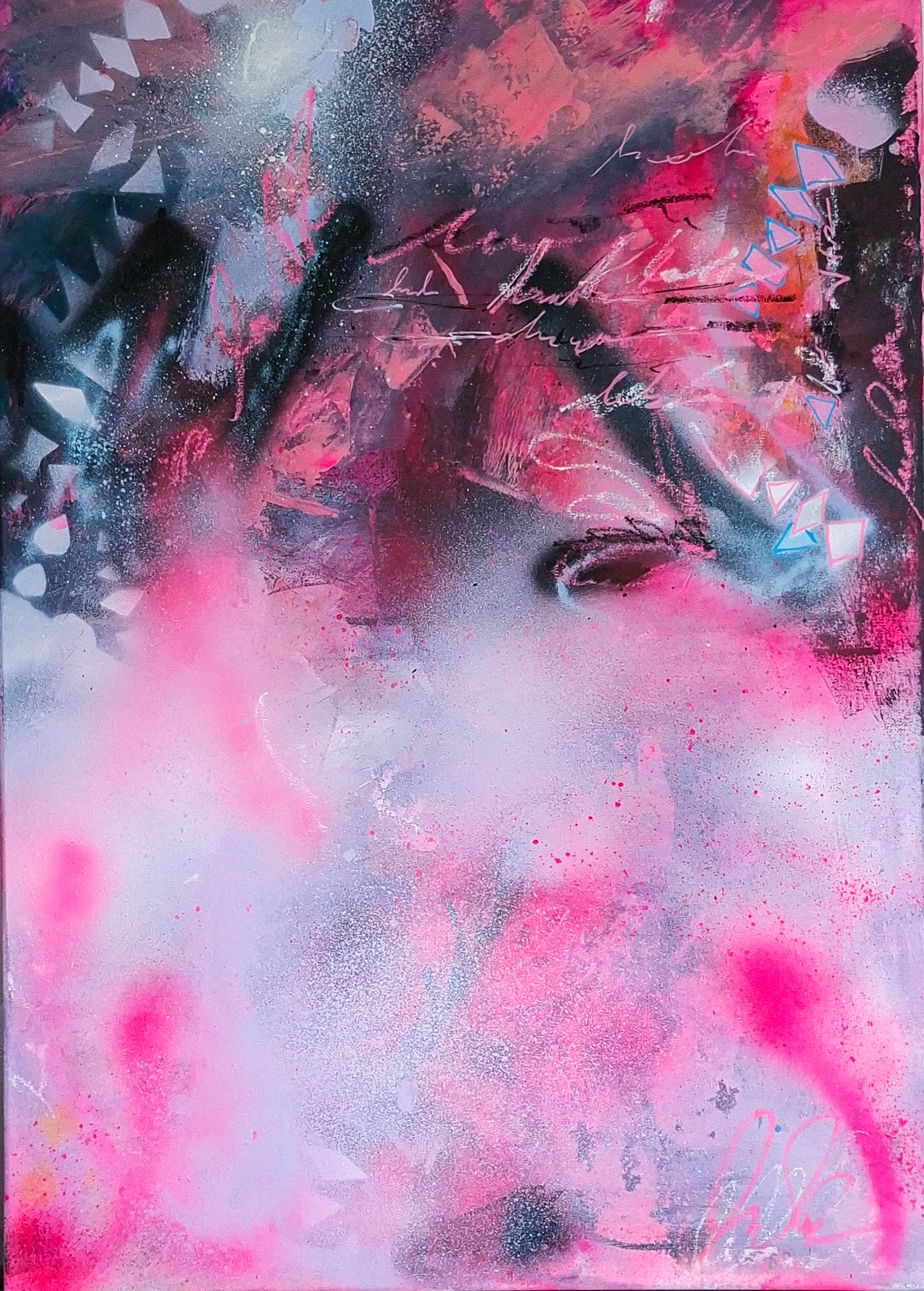 Pink Forever 1; Mixed Media on Canvas