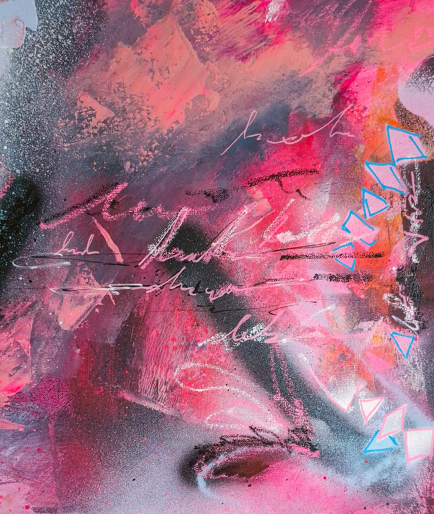 Pink Forever 1; Mixed Media on Canvas
