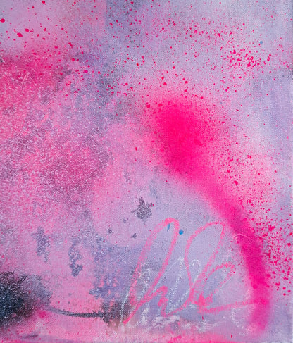 Pink Forever 1; Mixed Media on Canvas
