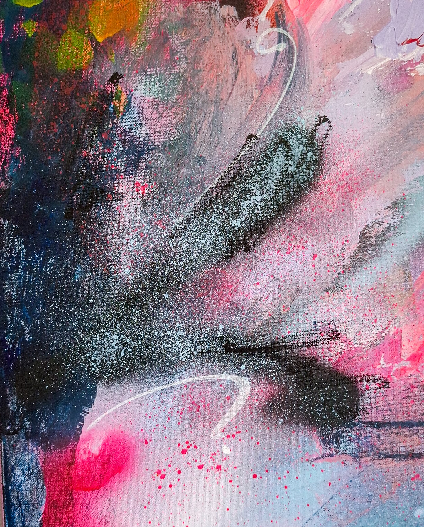 Pink Forever 1; Mixed Media on Canvas