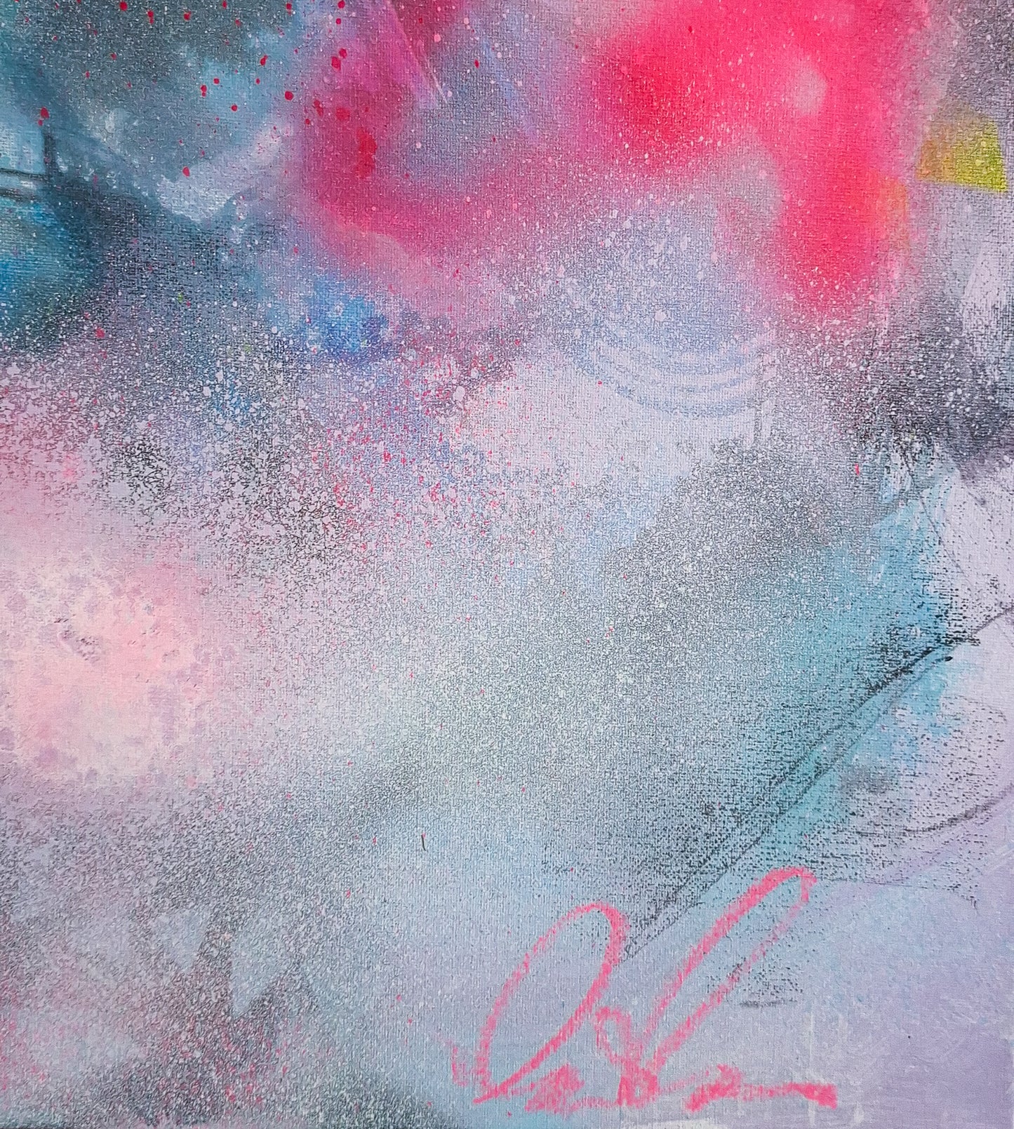 Pink Forever 1; Mixed Media on Canvas