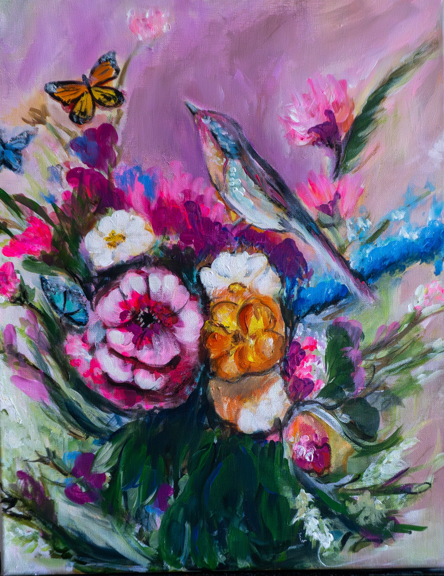 Le silence de l'oiseau 1; Acrylic on Canvas