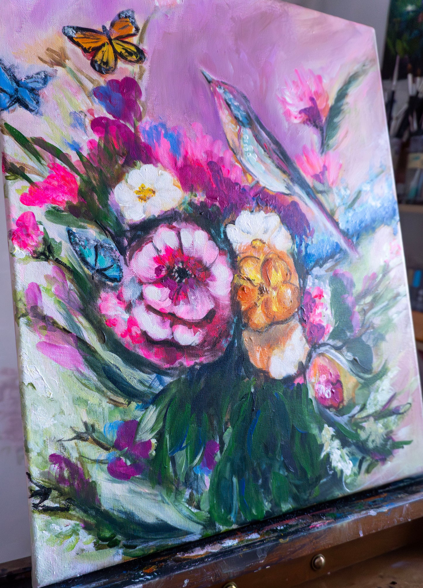 Le silence de l'oiseau 1; Acrylic on Canvas