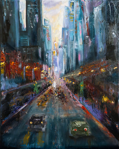 Busy City - Oil on Canvas