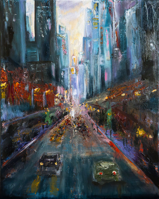 Busy City - Oil on Canvas