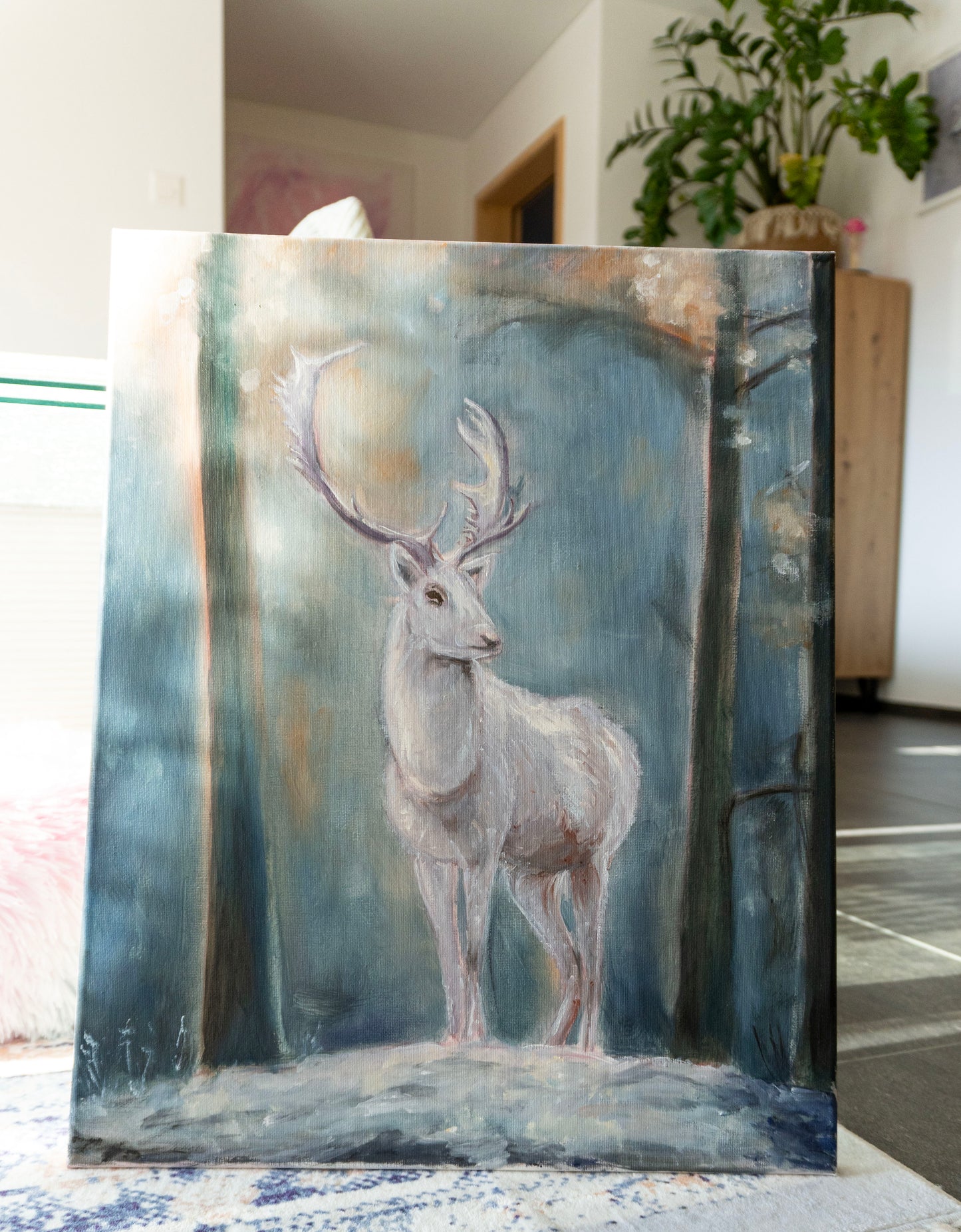 Silence in the snow; Oil on Canvas