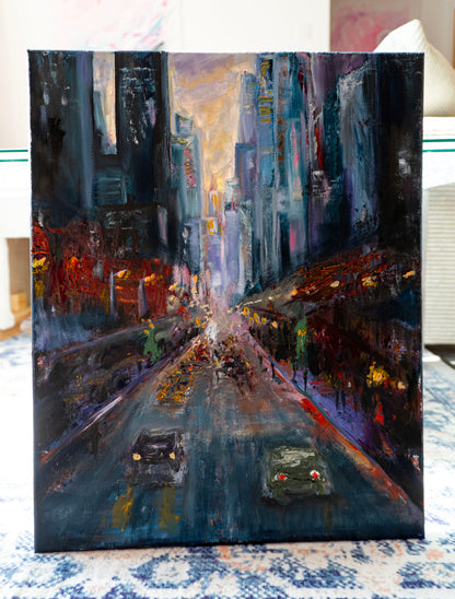 Busy City - Oil on Canvas