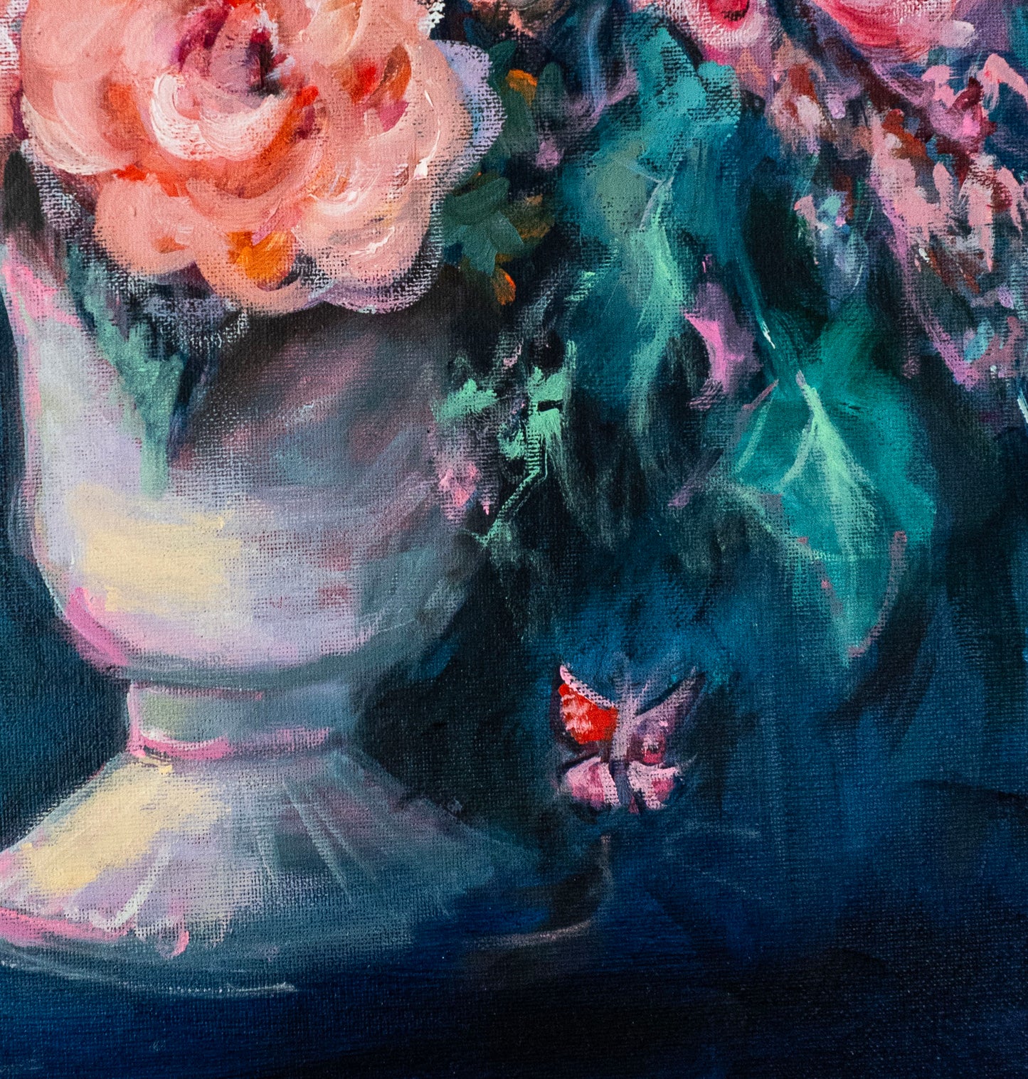 Le silence de l'oiseau 2; Acrylic and Oil on Canvas