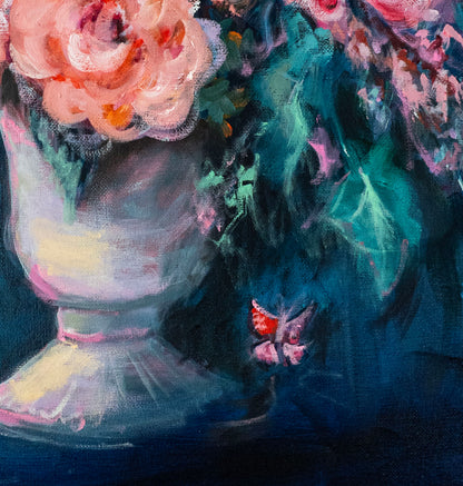 Le silence de l'oiseau 2; Acrylic and Oil on Canvas