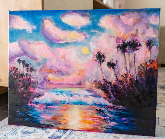 Miami Palms; Oil on Canvas